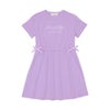 子供服 女の子 ゴムウエスト 袖折り返し ワンピース パープル(91) 正面