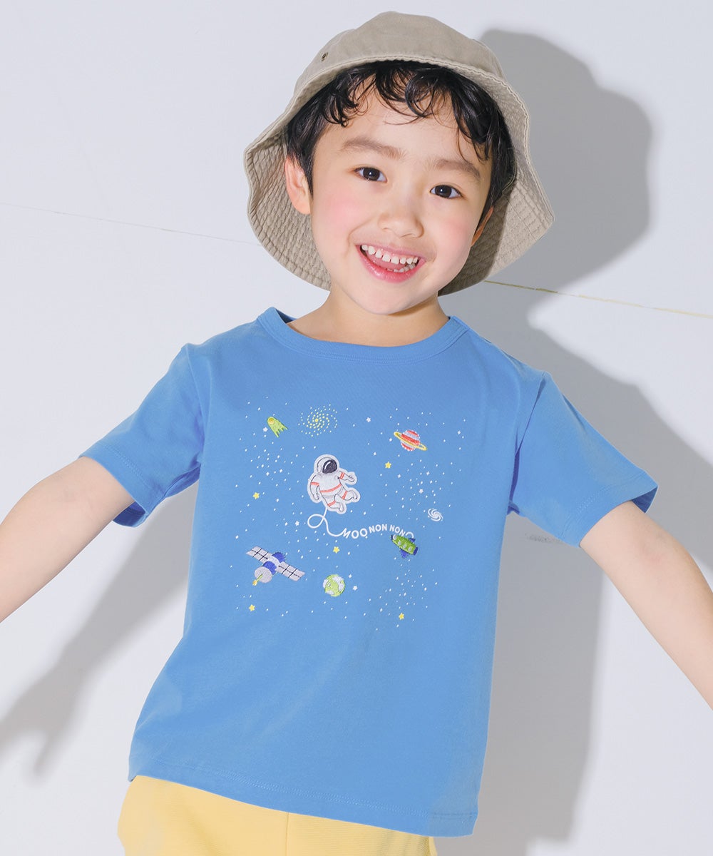 ベビー服 男の子 綿100％ こども服 キッズ 刺繍 宇宙 ブルー(61) 背面