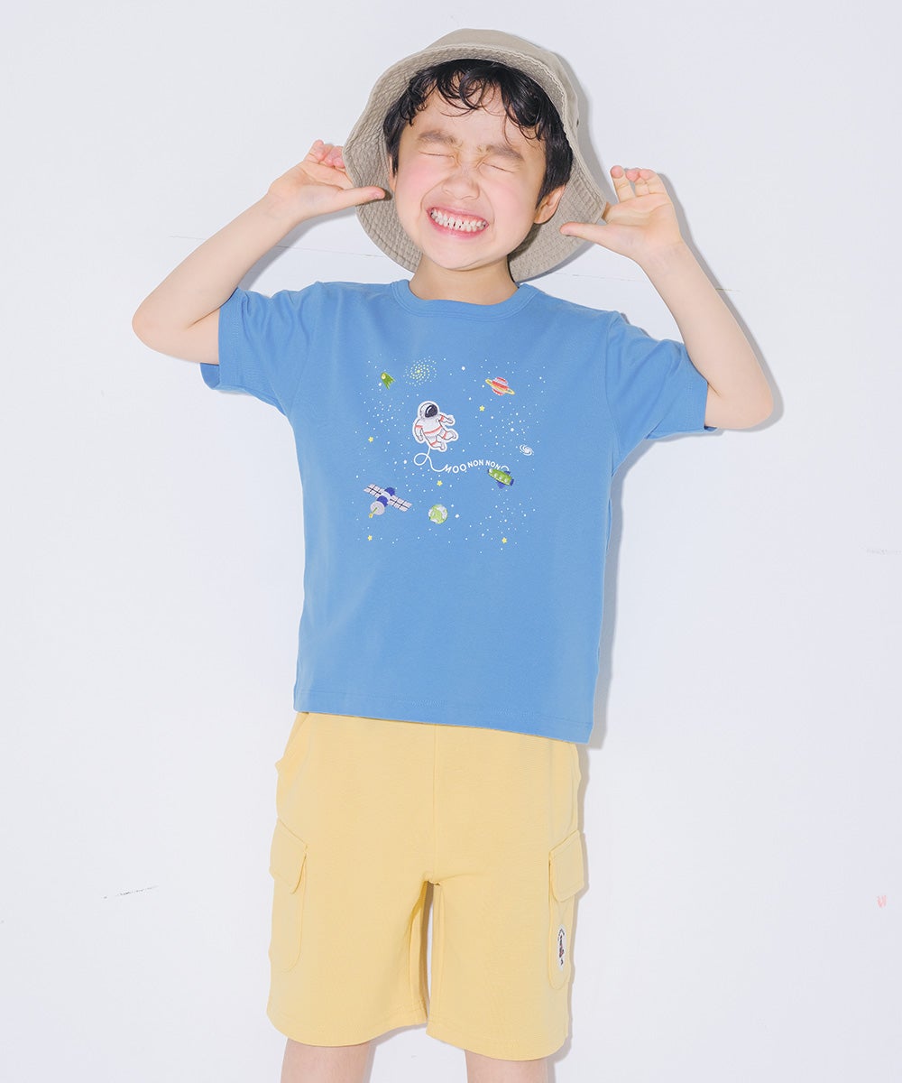 ベビー服 男の子 綿100％ こども服 キッズ 刺繍 宇宙 ブルー(61) デザインポイント1