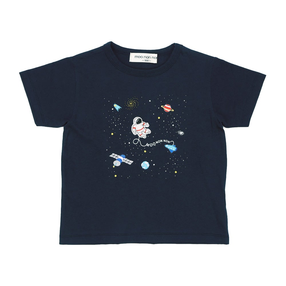 ベビー服 男の子 綿100％ こども服 キッズ 刺繍 宇宙 ブルー(61) モデル画像2