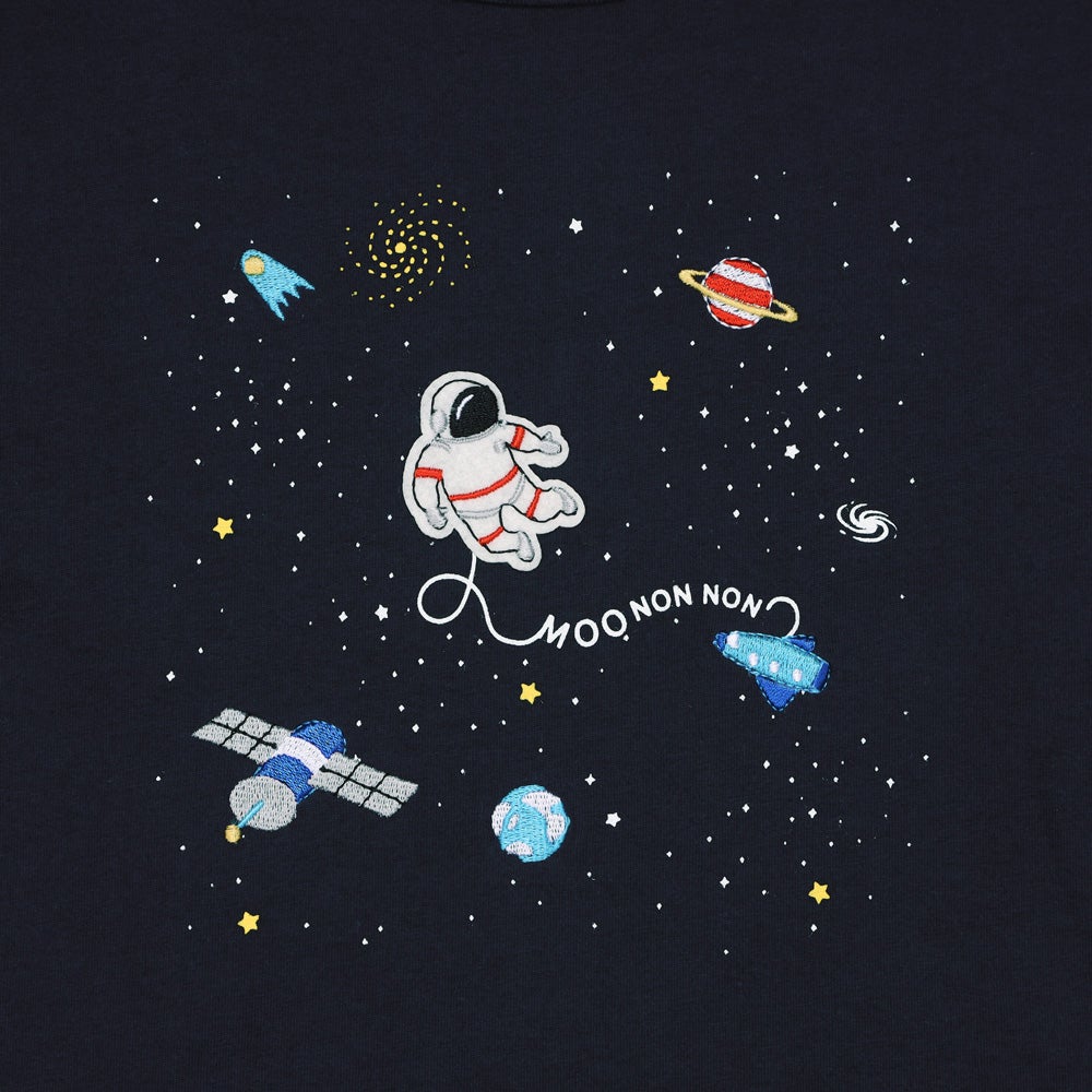 ベビー服 男の子 綿100％ こども服 キッズ 刺繍 宇宙 ブルー(61) モデル画像4