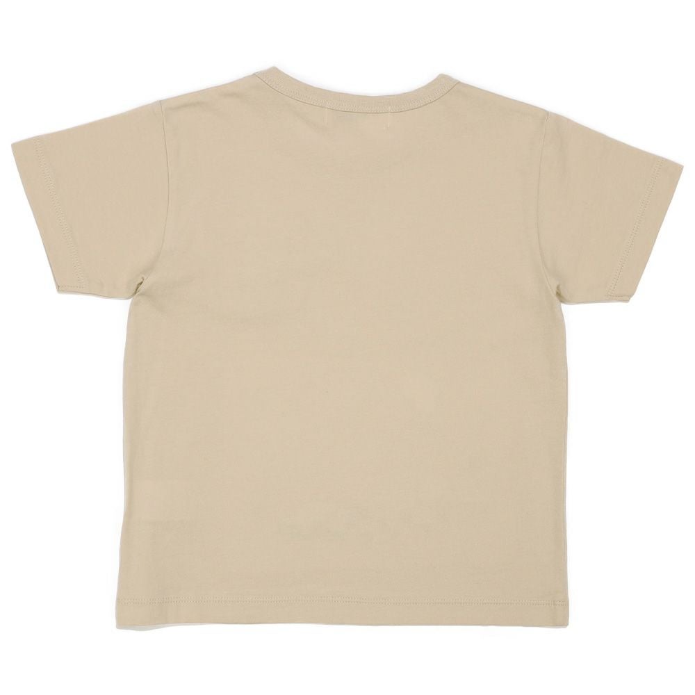 ベビー服 男の子 綿100％ 恐竜 ＆ 火山 Tシャツ ベージュ(51) 背面