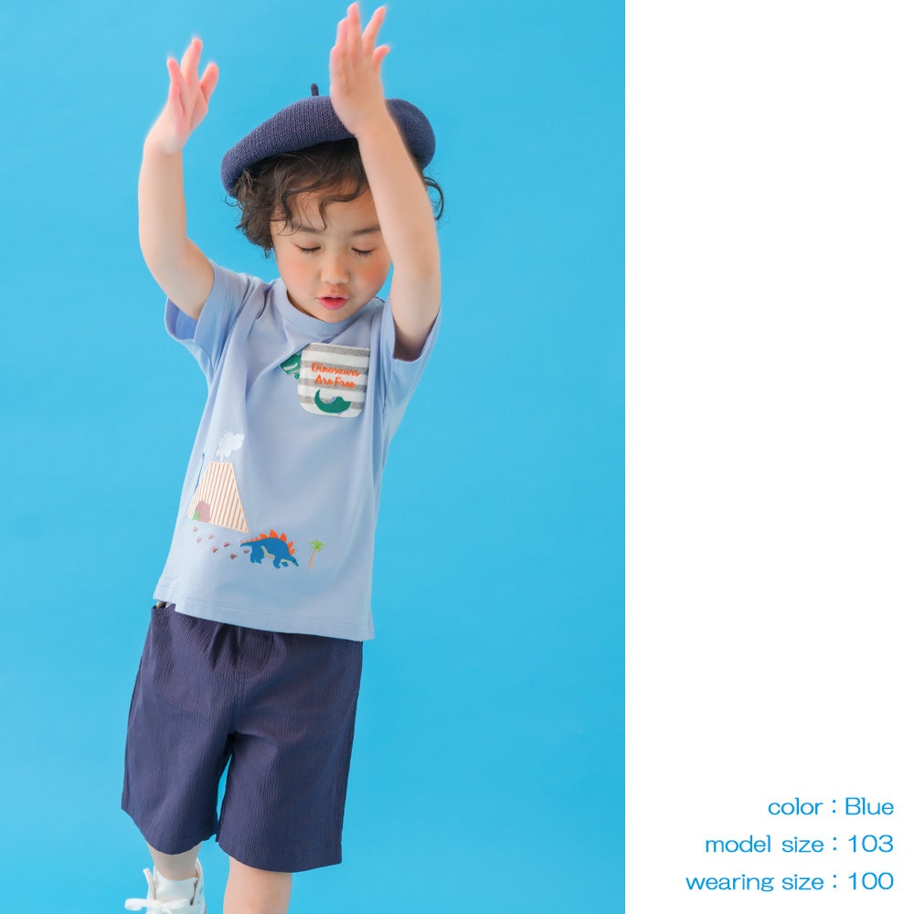 ベビー服 男の子 小学生 こども服 春服 夏服 恐竜 刺繍 かっこいい