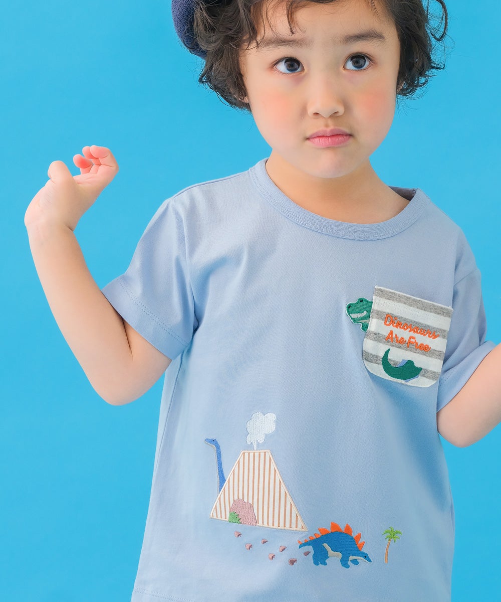 ベビー服 男の子 小学生 こども服 春服 夏服 恐竜 刺繍 かっこいい