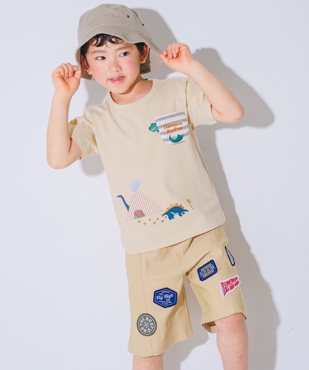 ベビー服 男の子 小学生 こども服 春服 夏服 恐竜 刺繍 かっこいい ブルー(61) 背面