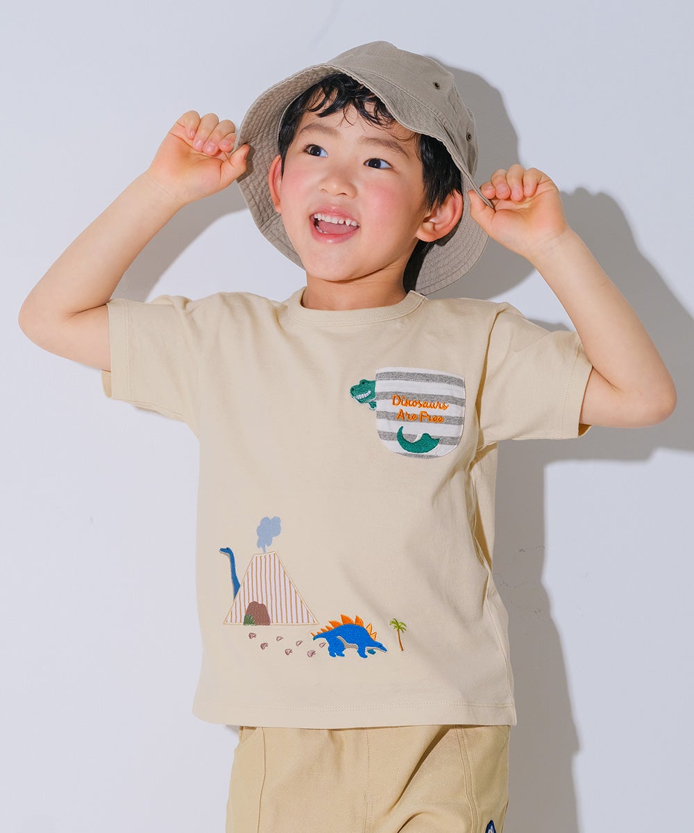 ベビー服 男の子 小学生 こども服 春服 夏服 恐竜 刺繍 かっこいい