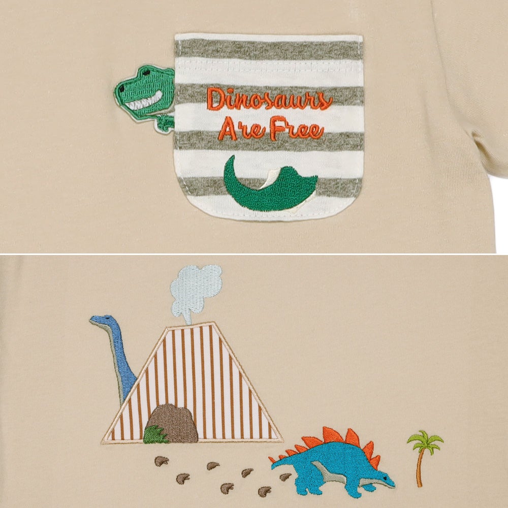 ベビー服 男の子 小学生 こども服 春服 夏服 恐竜 刺繍 かっこいい