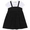 ベビー服 女の子 キャミソール 重ね着風 ワンピース ブラック(00) 正面