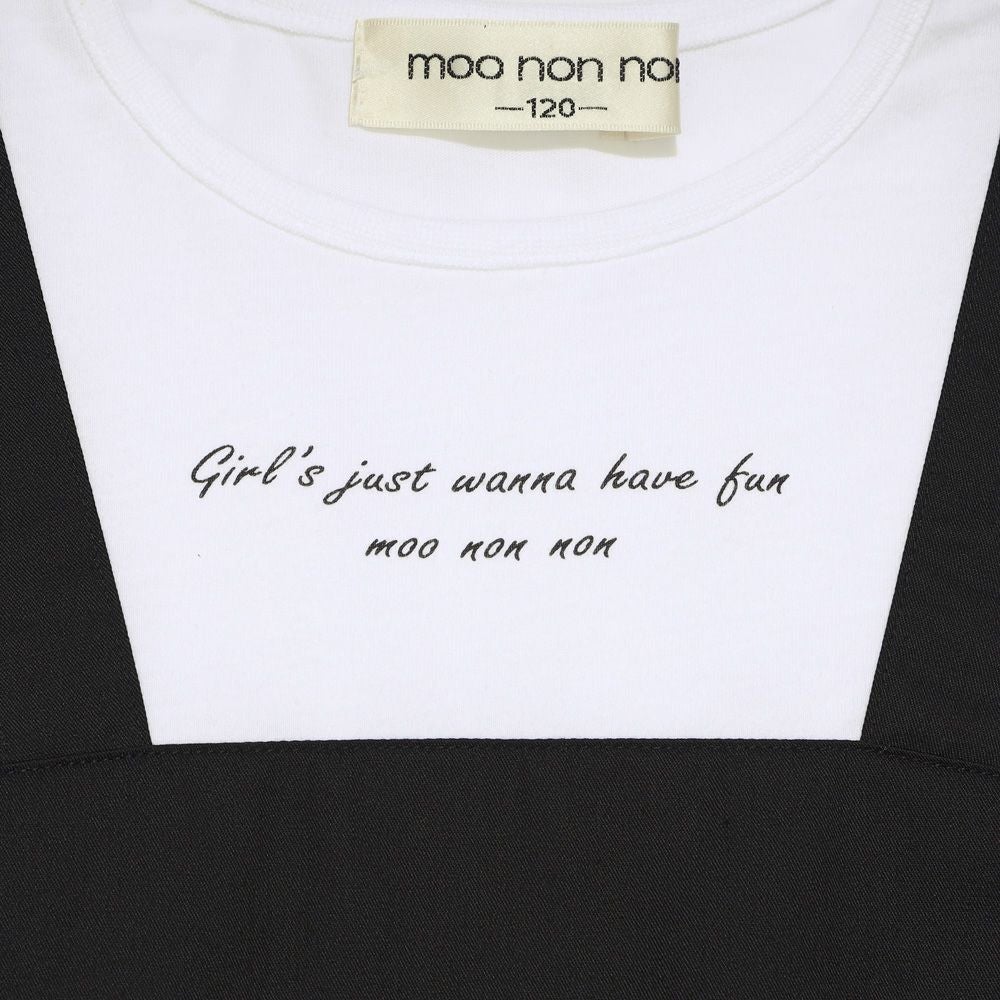 ベビー服 女の子 キャミソール 重ね着風 ワンピース ブラック(00) デザインポイント1