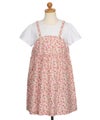 ベビー服 女の子 お花 ＆ イチゴ柄 重ね着風 ワンピース ピンク(02) トルソー背面