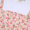 ベビー服 女の子 お花 ＆ イチゴ柄 重ね着風 ワンピース ピンク(02) デザインポイント1