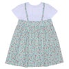 ベビー服 女の子 お花 ＆ イチゴ柄 重ね着風 ワンピース ブルー(61) 背面