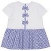 ベビー服 女の子 バックリボン ギンガムチェック 切替え Tシャツ ブルー(61) 背面
