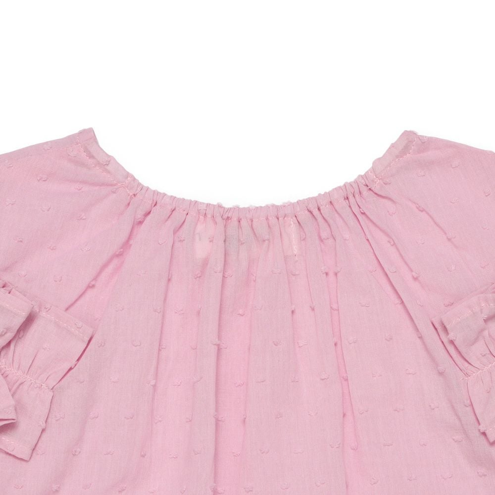 子供服 女の子 綿100％ ドット ＆ フリル ブラウス ピンク(02) デザインポイント1