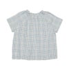 子供服 女の子 綿100％ リボン ＆ チェック ブラウス ブルー(61) 背面