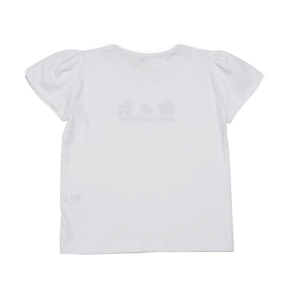 子供服 女の子 綿100％ おしゃれ小物 プードル 犬 Tシャツ オフホワイト(11) 背面