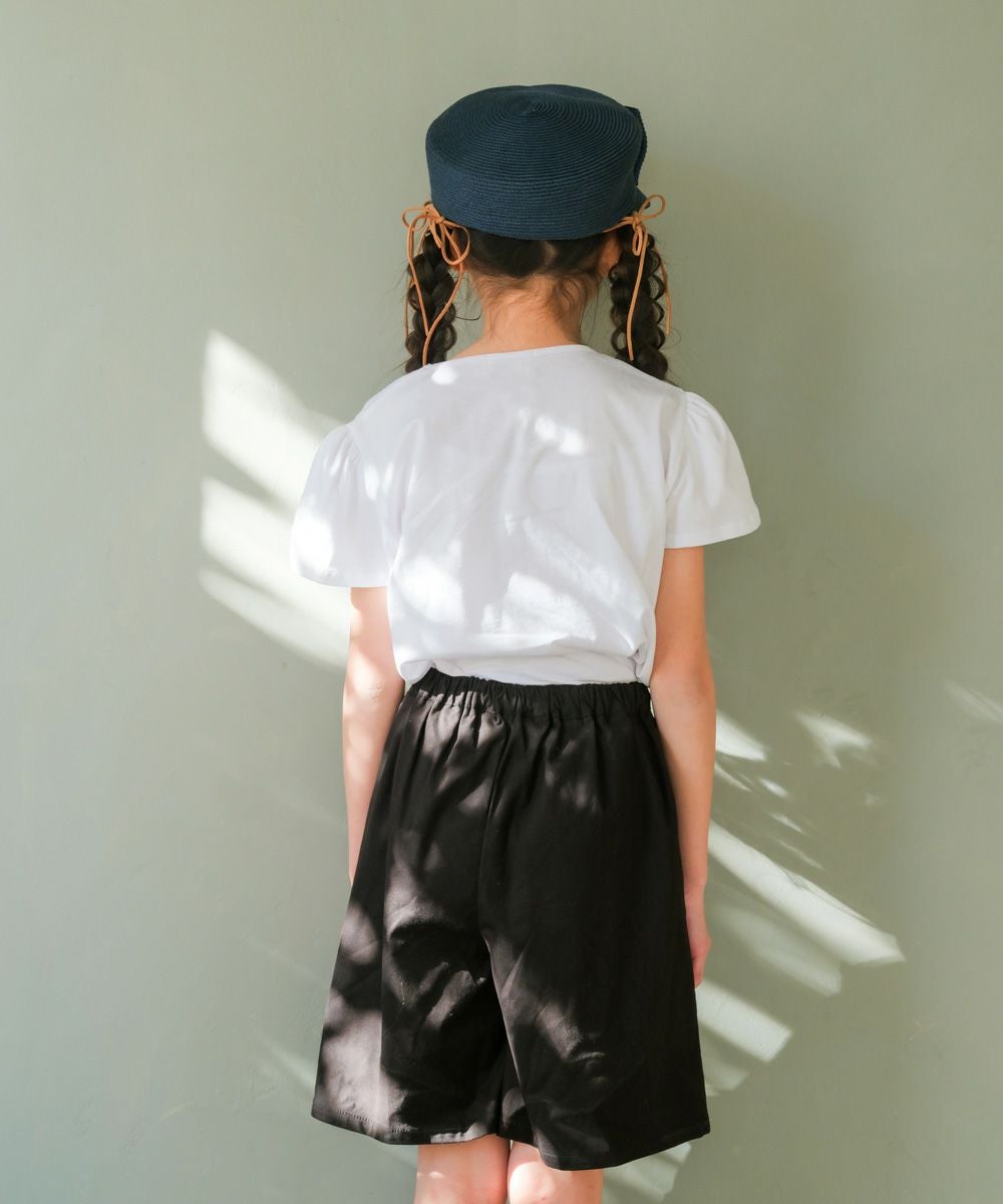 子供服 女の子 綿100％ おしゃれ小物 プードル 犬 Tシャツ オフホワイト(11) モデル画像