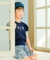 子供服 女の子 綿100％ おしゃれ小物 プードル 犬 Tシャツ ネイビー(06) モデル画像4