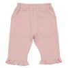 ベビー服 女の子 無地 裾フリル ストレッチ 6分丈パンツ ピンク(02) 正面