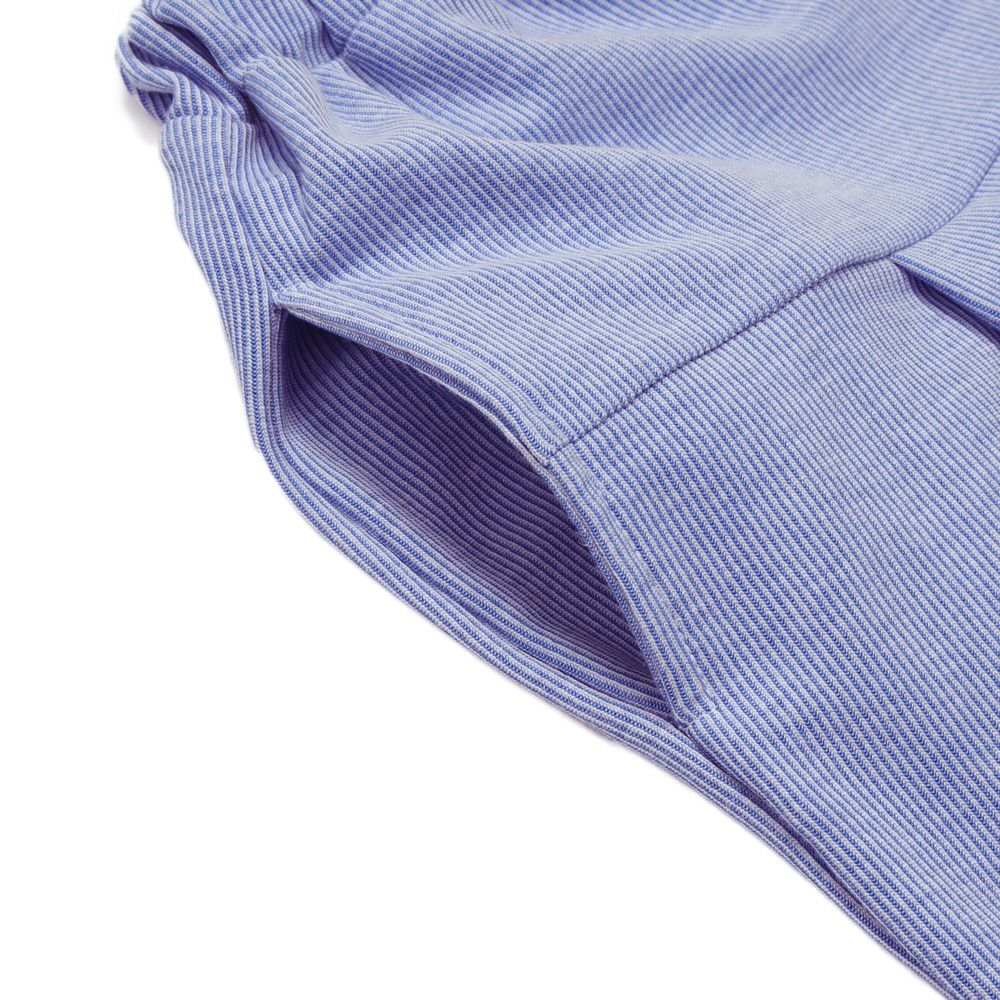 子供服 女の子 音符ロゴ ストライプ柄 キュロット パンツ ブルー(61) デザインポイント1