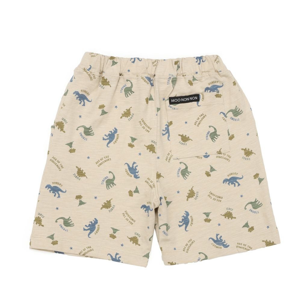 ベビー服 男の子 綿100％ 恐竜シルエット ハーフパンツ ベージュ(51) 背面