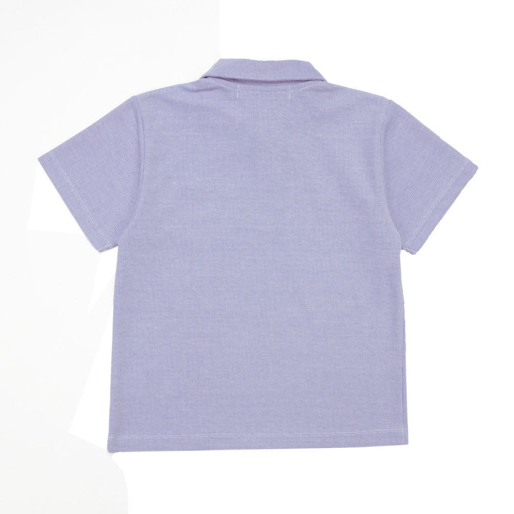 ベビー服 男の子 ストライプ 襟付き Tシャツ ブルー(61) 背面