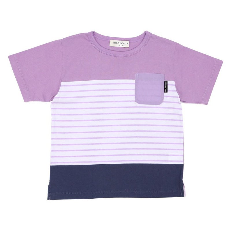 綿100％ ボーダー 切り替え Tシャツ