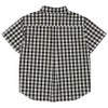 子供服 男の子 綿100％ 前ボタン開き 襟付き チェック柄 シャツ ホワイト×ブラック(10) 背面