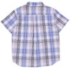 子供服 男の子 綿100％ 前ボタン開き 襟付き チェック柄 シャツ ブルー(61) 背面