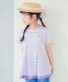 ベビー服 女の子 ボーダー柄 Tシャツ パープル(91) 