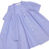 ベビー服 女の子 丸首 前開き シャツワンピース ブルー(61) デザインポイント1