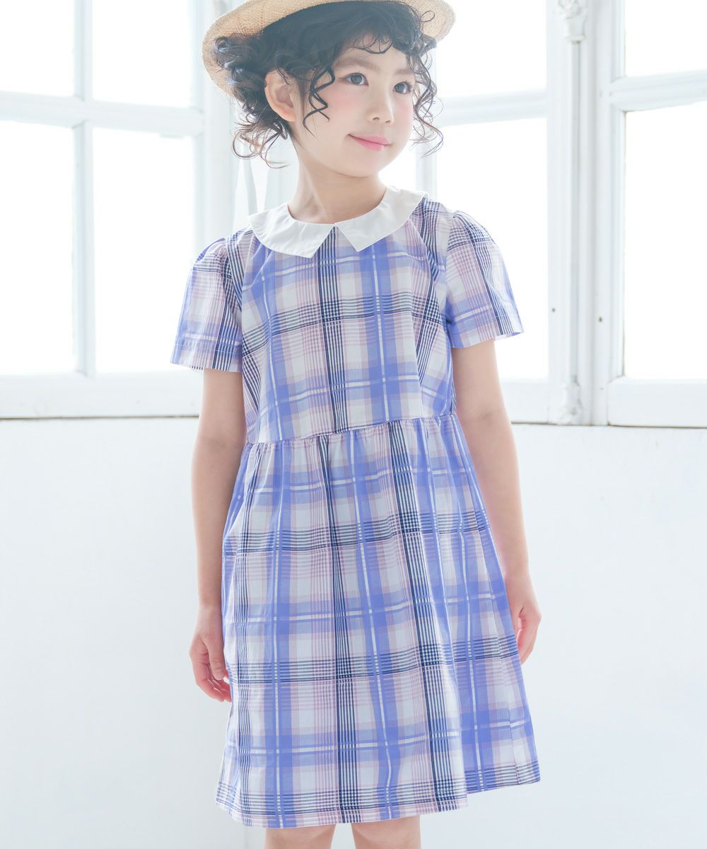 子供服 女の子 チェック柄 襟付き ワンピース