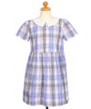 子供服 女の子 チェック柄 襟付き ワンピース ブルー(61) トルソー背面
