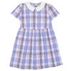 子供服 女の子 チェック柄 襟付き ワンピース ブルー(61) 正面