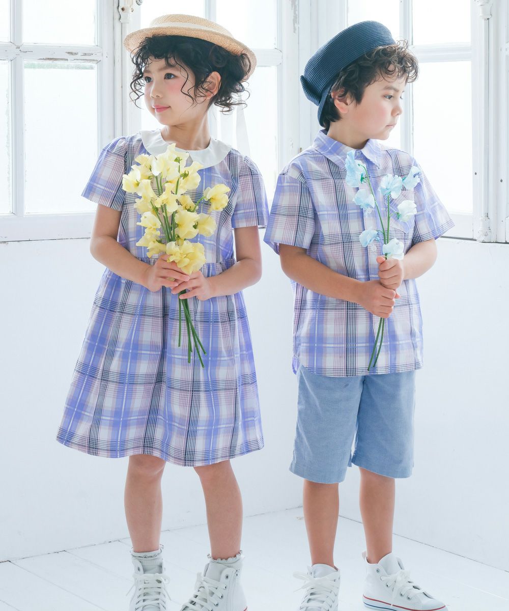 チェック柄 襟付き ワンピース｜ベビー・子供服 通販 moononnon むー