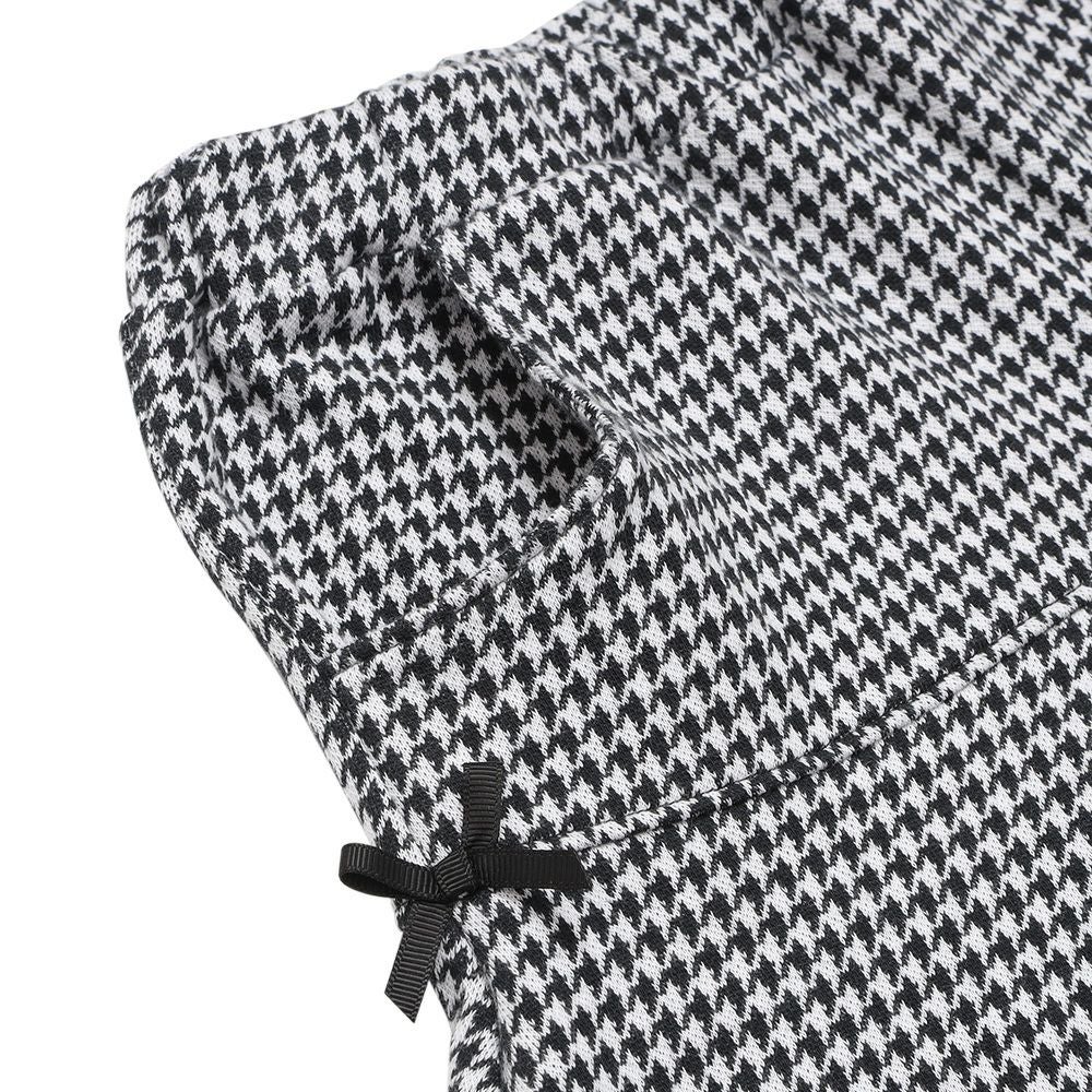 ベビー服 女の子 千鳥柄 リボン付き キュロットパンツ ホワイト×ブラック(10) デザインポイント1