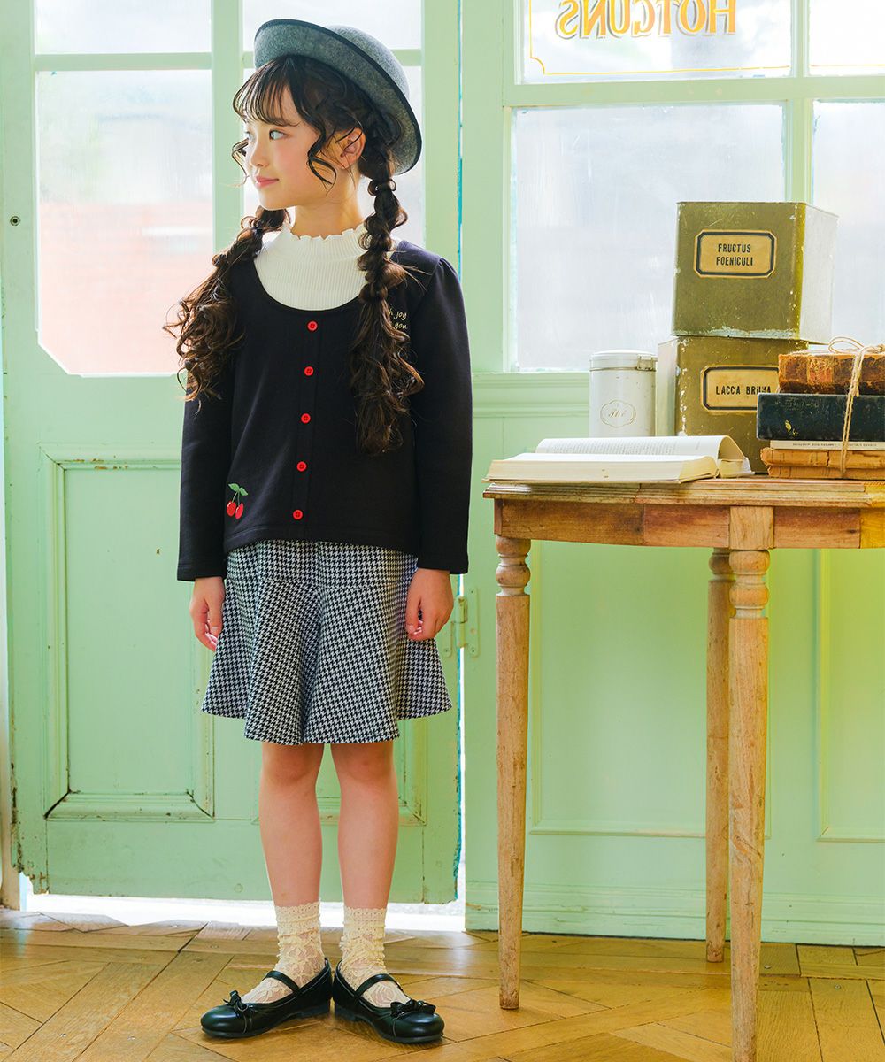 千鳥柄 リボン付き キュロットパンツ｜ベビー・子供服 通販 moononnon