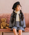 ベビー服 女の子 千鳥柄 リボン付き キュロットパンツ ホワイト×ブラック(10) モデル画像2