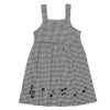 ベビー服 女の子 千鳥柄 音符刺繍 ワンピース ホワイト×ブラック(10) 正面