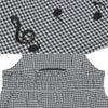 ベビー服 女の子 千鳥柄 音符刺繍 ワンピース ホワイト×ブラック(10) デザインポイント1