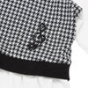 ベビー服 女の子 千鳥柄 音符刺繍 重ね着風Tシャツ ホワイト×ブラック(10) デザインポイント1