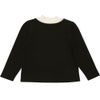 子供服 女の子 チェリー刺繍 重ね着風 飾りボタン 裏毛トレーナー ブラック(00) 背面