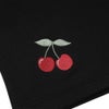 子供服 女の子 チェリー刺繍 重ね着風 飾りボタン 裏毛トレーナー ブラック(00) デザインポイント1