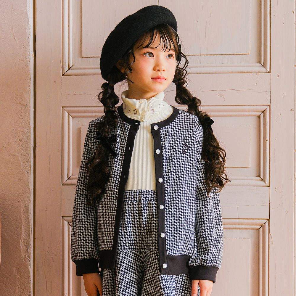 千鳥柄 音符刺繍 カーディガン｜ベビー・子供服 通販 moononnon むー