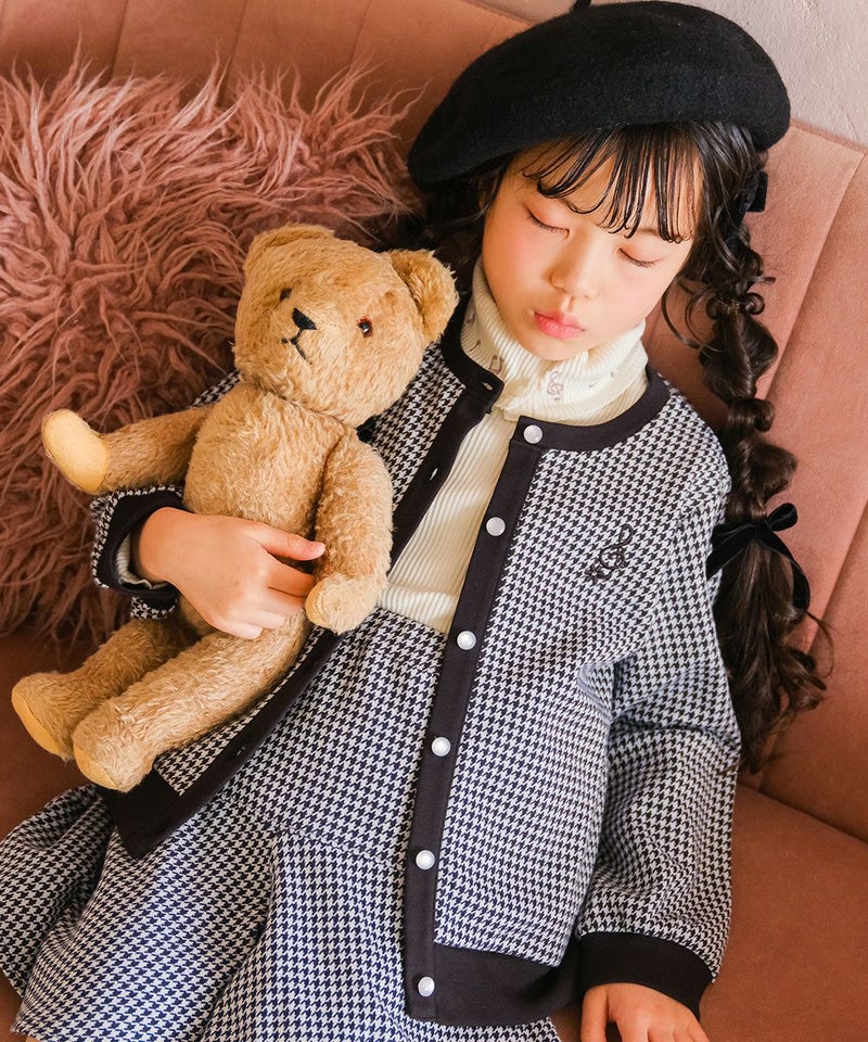 千鳥柄 音符刺繍 カーディガン｜ベビー・子供服 通販 moononnon むー 