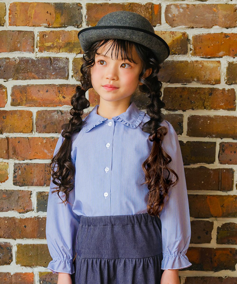 ストライプ柄 フリル襟付き ブラウス｜ベビー・子供服 通販 moononnon