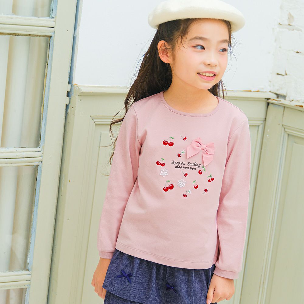 チェリー ロゴ刺繍 リボンつきTシャツ｜ベビー・子供服 通販 moononnon