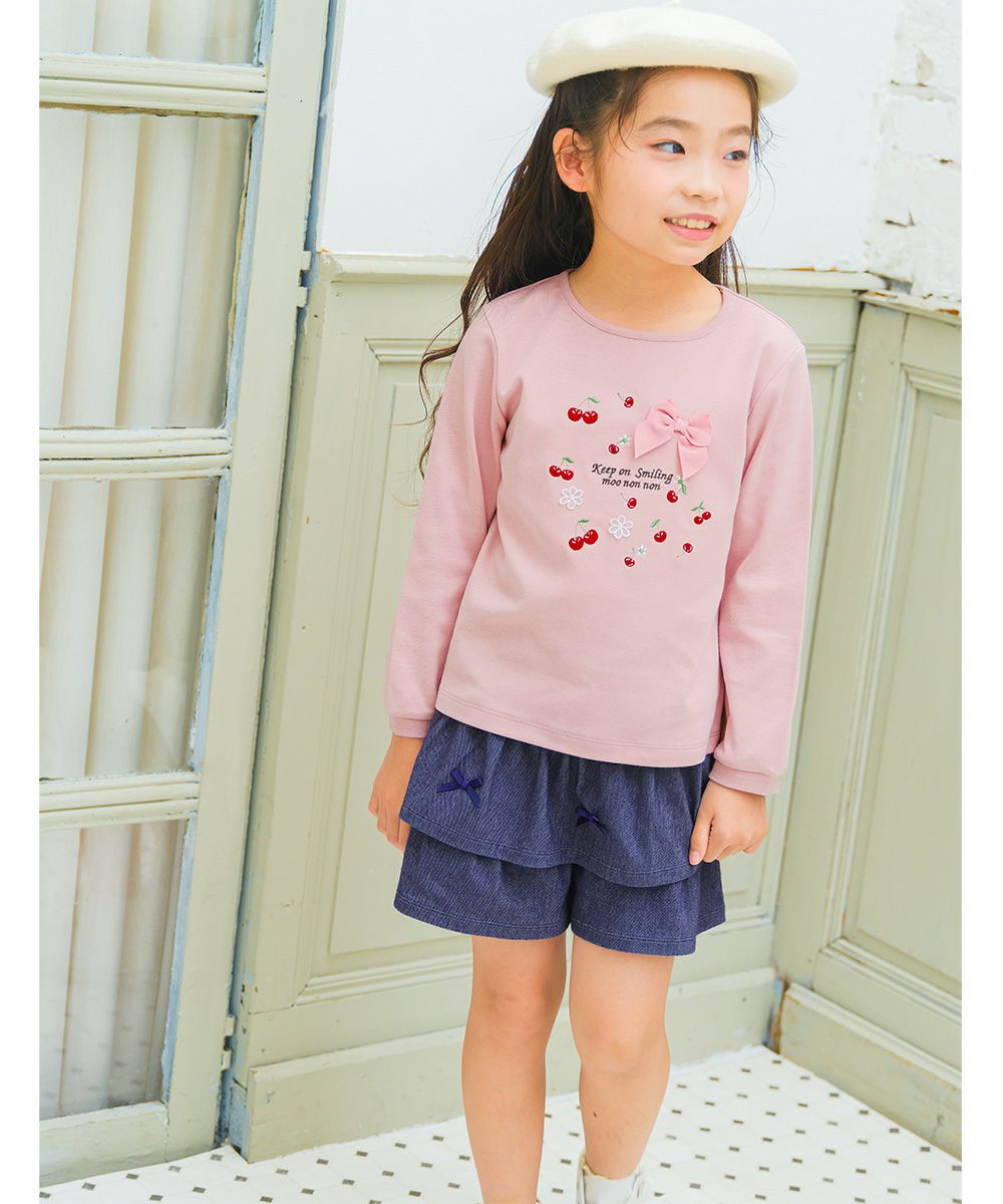 チェリー ロゴ刺繍 リボンつきTシャツ｜ベビー・子供服 通販 moononnon