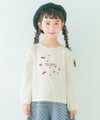 ベビー服 女の子 チェリー ロゴ刺繍 リボンつきTシャツ オフホワイト(11) モデル画像10