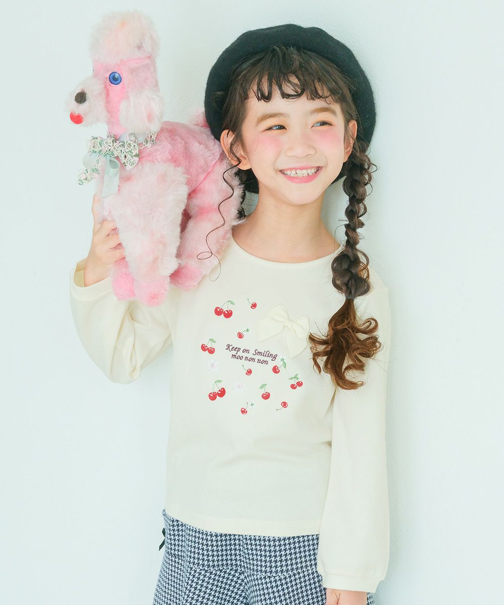 チェリー ロゴ刺繍 リボンつきTシャツ｜ベビー・子供服 通販 moononnon